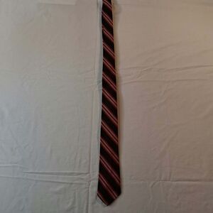 Vintage 1950s 1960s Phelps Terkel Regimental Striped Silk Tie Red Olive Gray Ivy